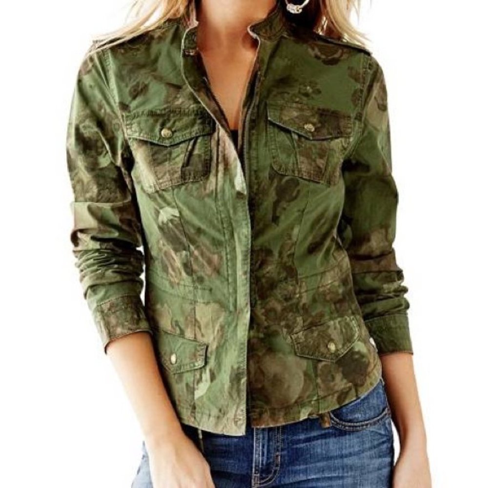 Guess Green Camouflage Utility Jacket
